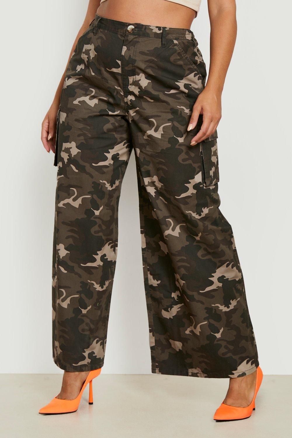 Plus size best sale camouflage joggers