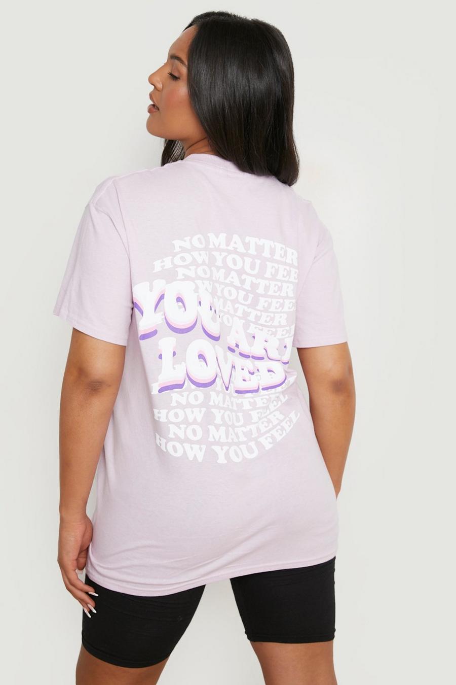 Lilac Plus You Are Loved Printed T-shirt  image number 1