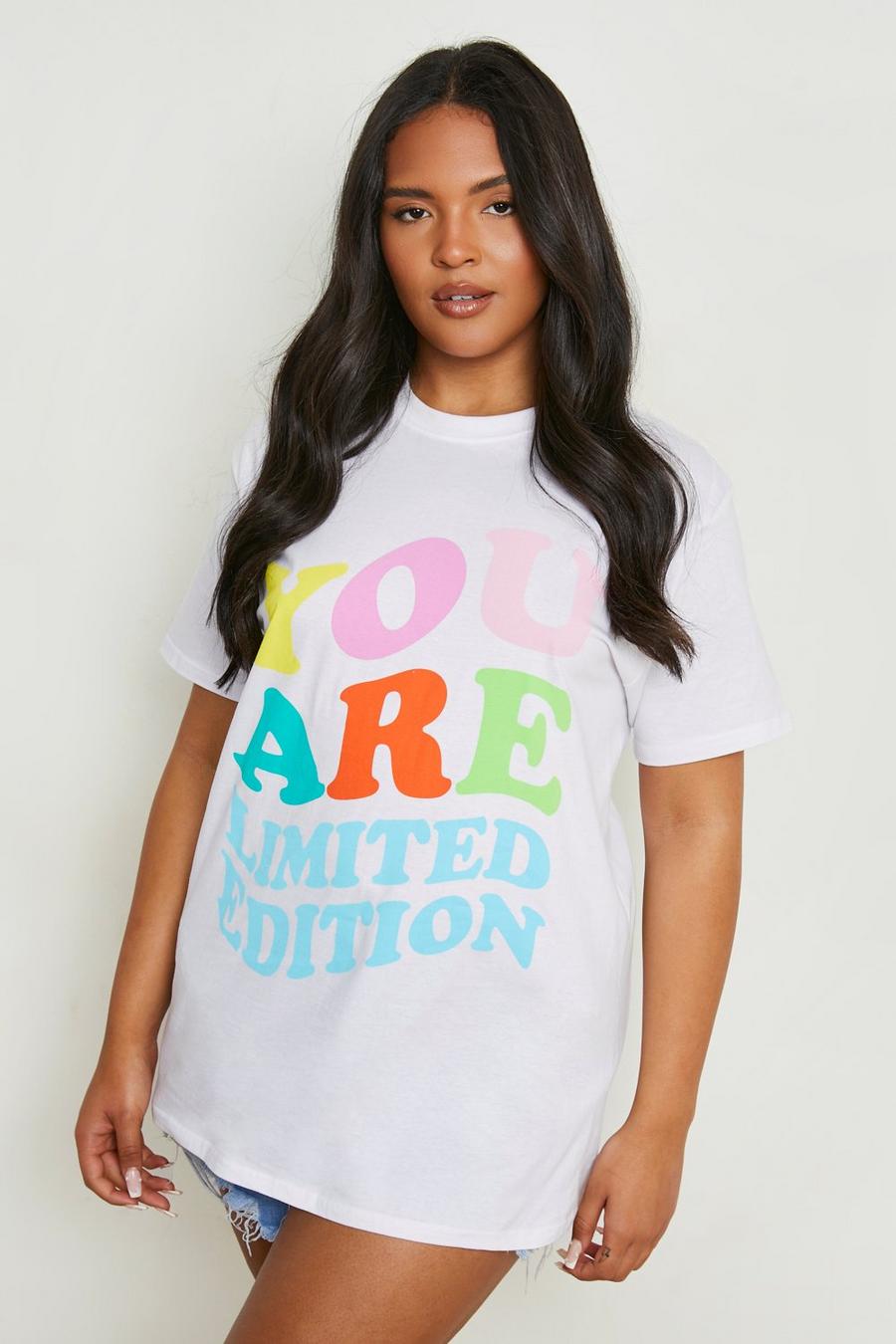 White Plus You Are Printed T-shirt  image number 1