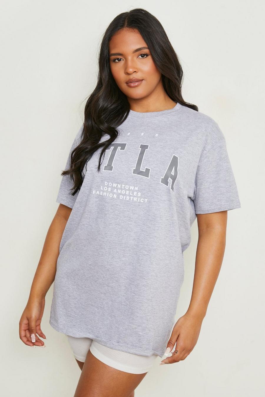 Grey marl Plus La Printed T-shirt 