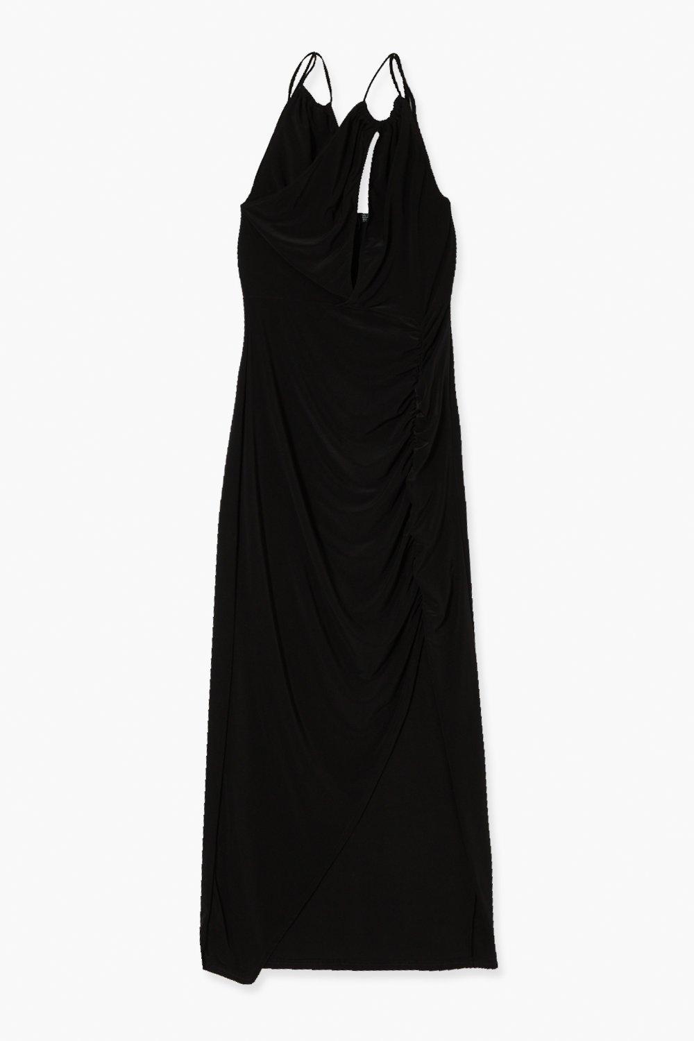 Megan Fox Strappy Cut Out Ruched Slinky Midi Dress | boohoo