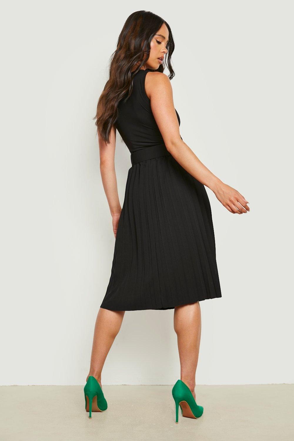 Petite midi skirt pleated best sale