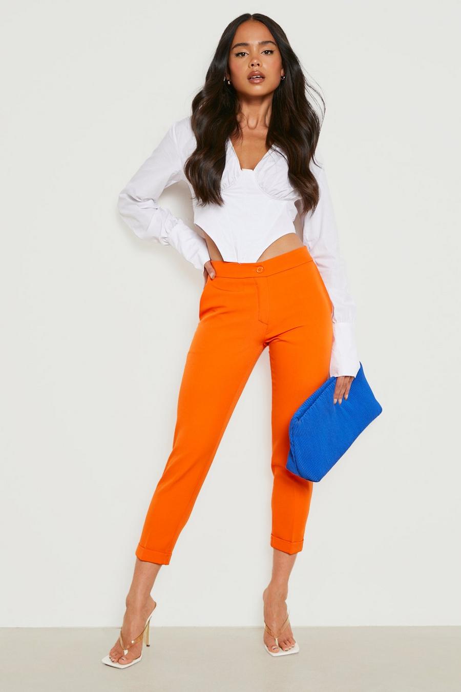 Orange Petite Turn Cuff Tailored Trouser 