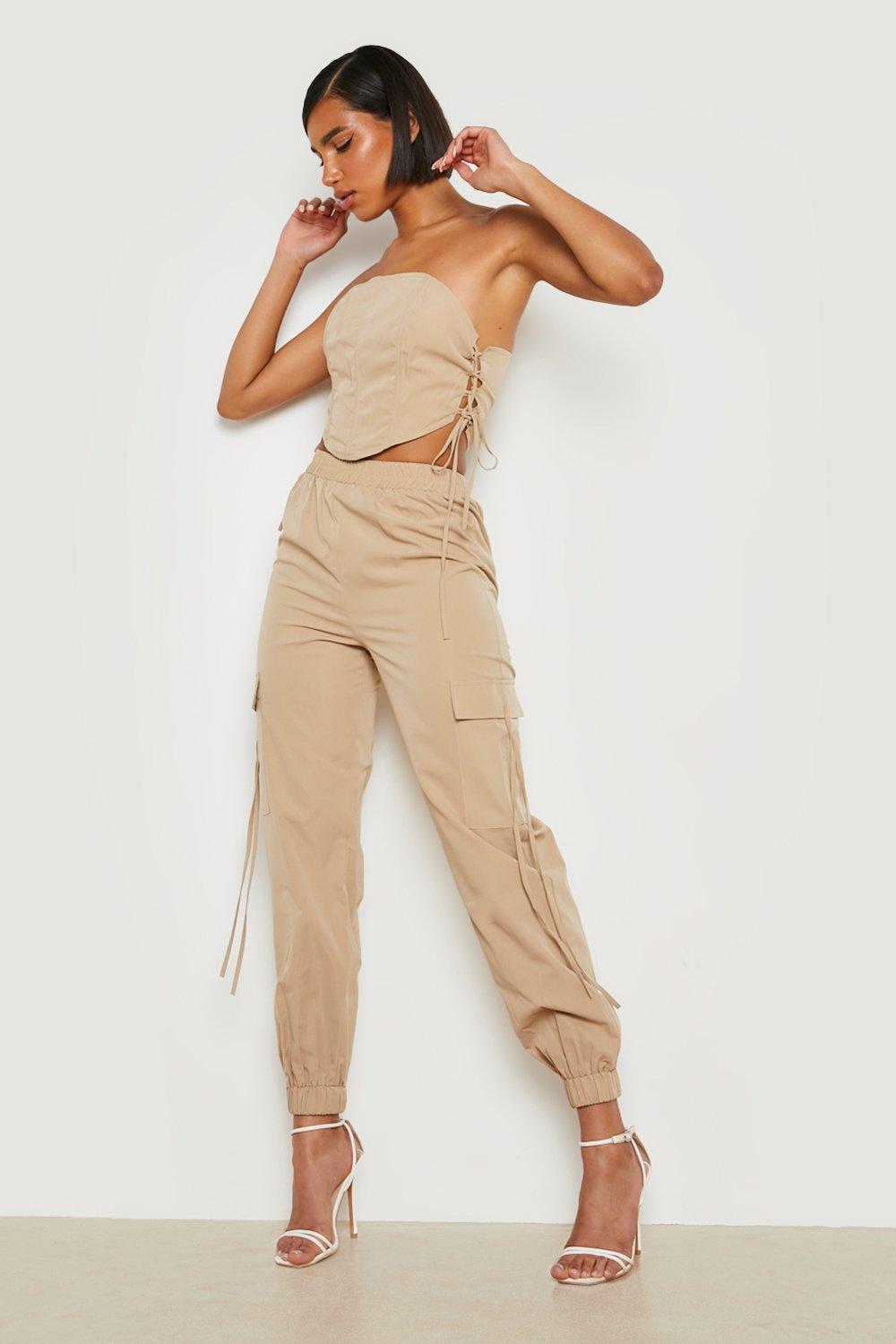 Tie Pocket Detail Cargo Trousers | boohoo