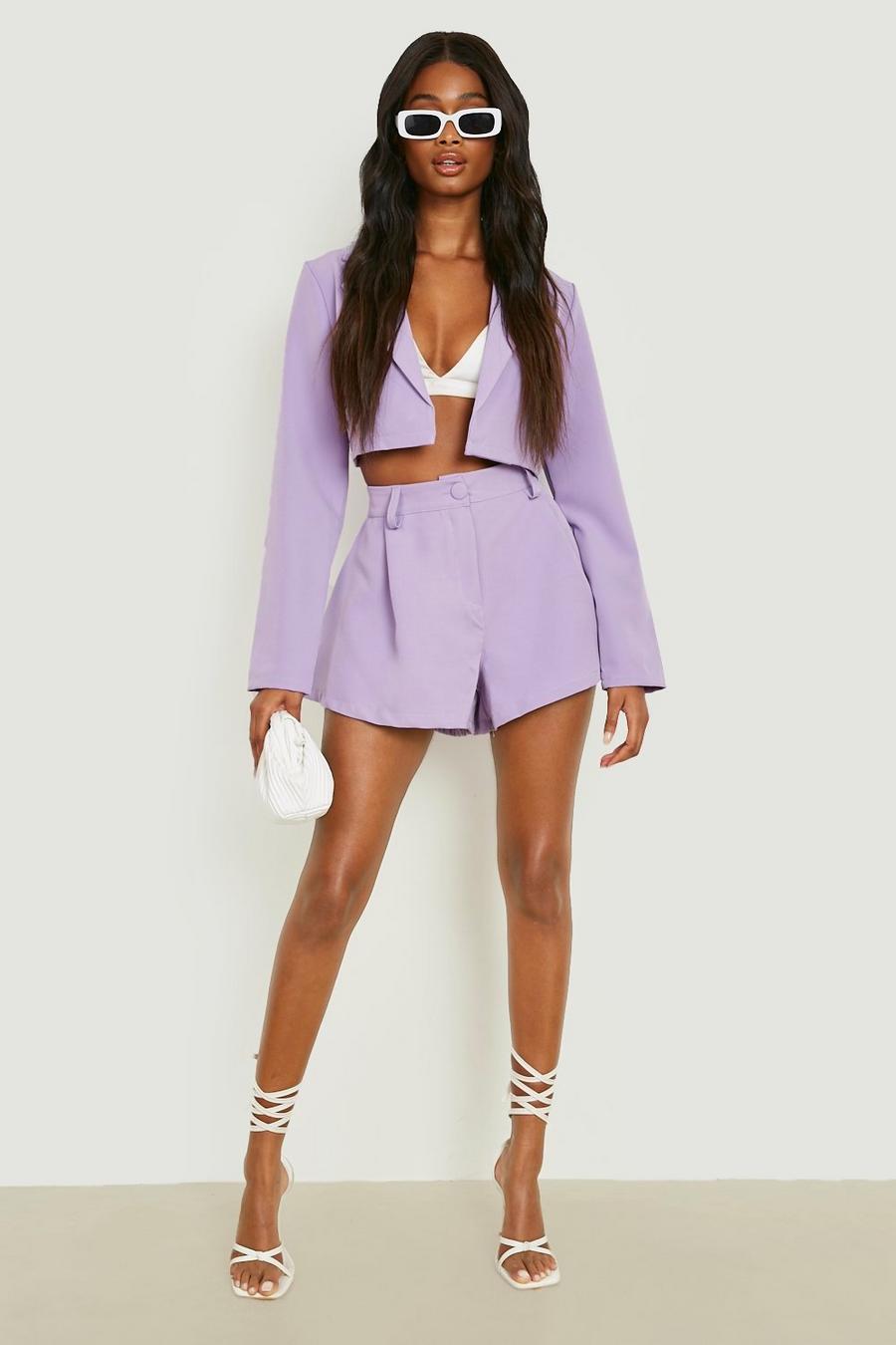 Lilac Flippy Tailored Shorts image number 1