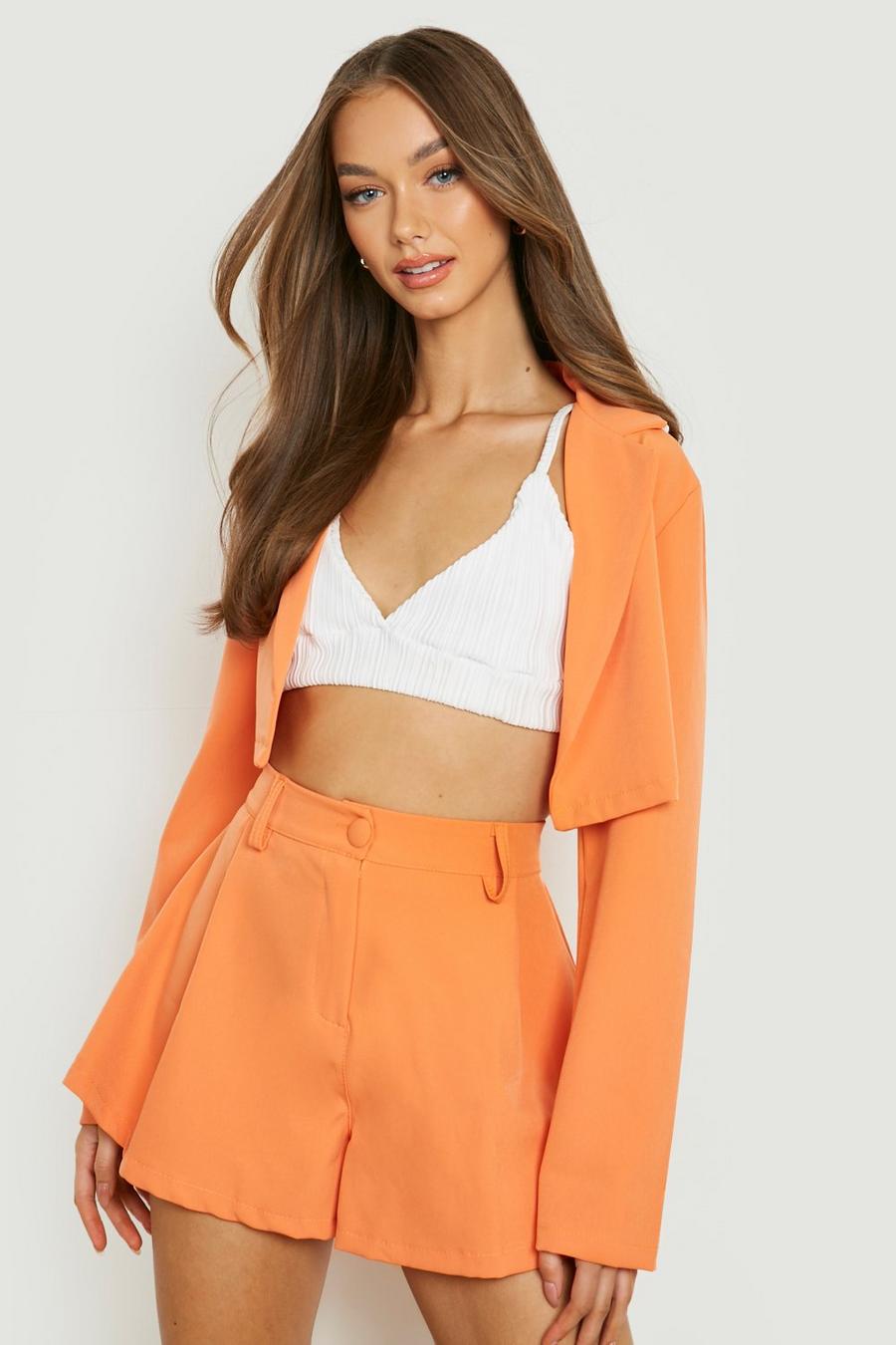 Peach Cropped Tailored Blazer image number 1