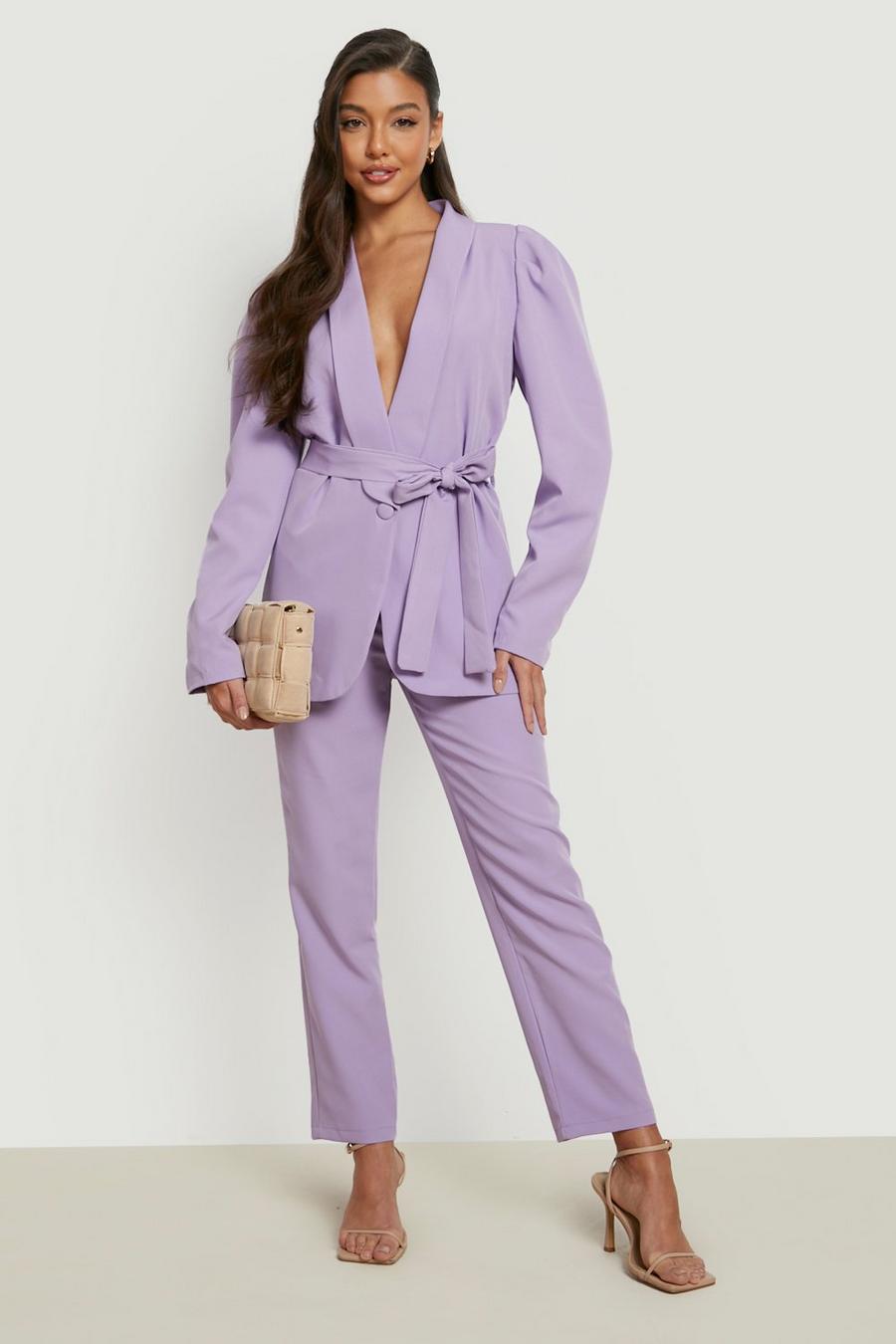 Lilac purple Slim Fit Tailored Trousers 