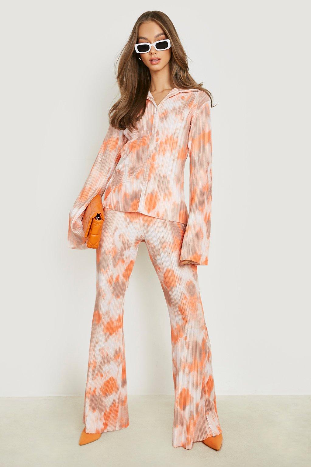 tie dye flared trousers