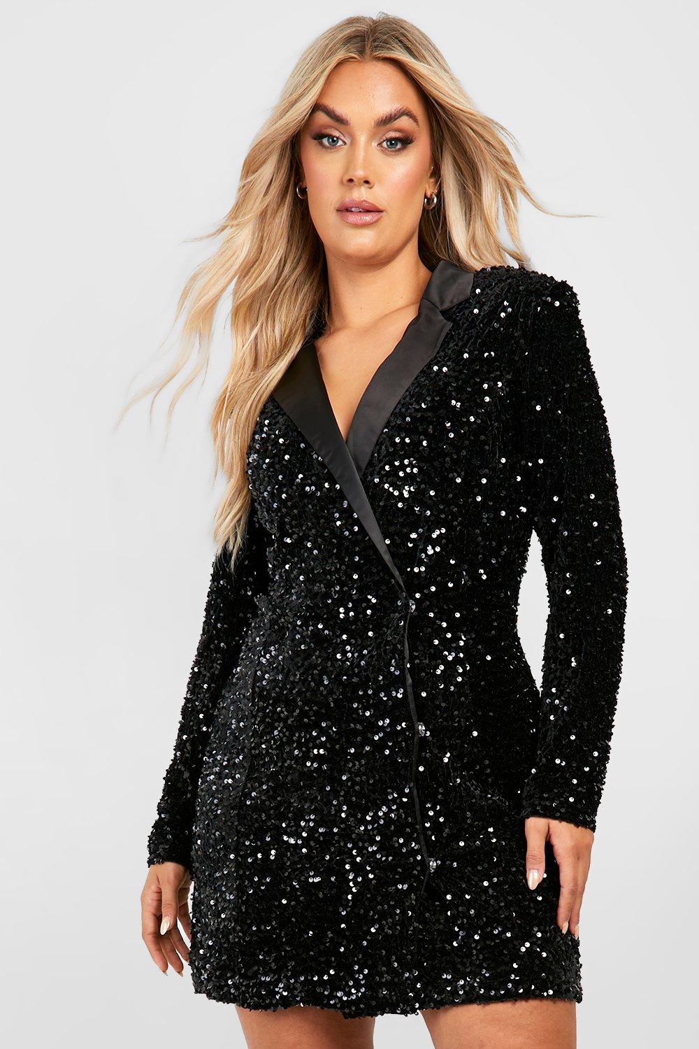 Metallic Oversized Blazer Dress