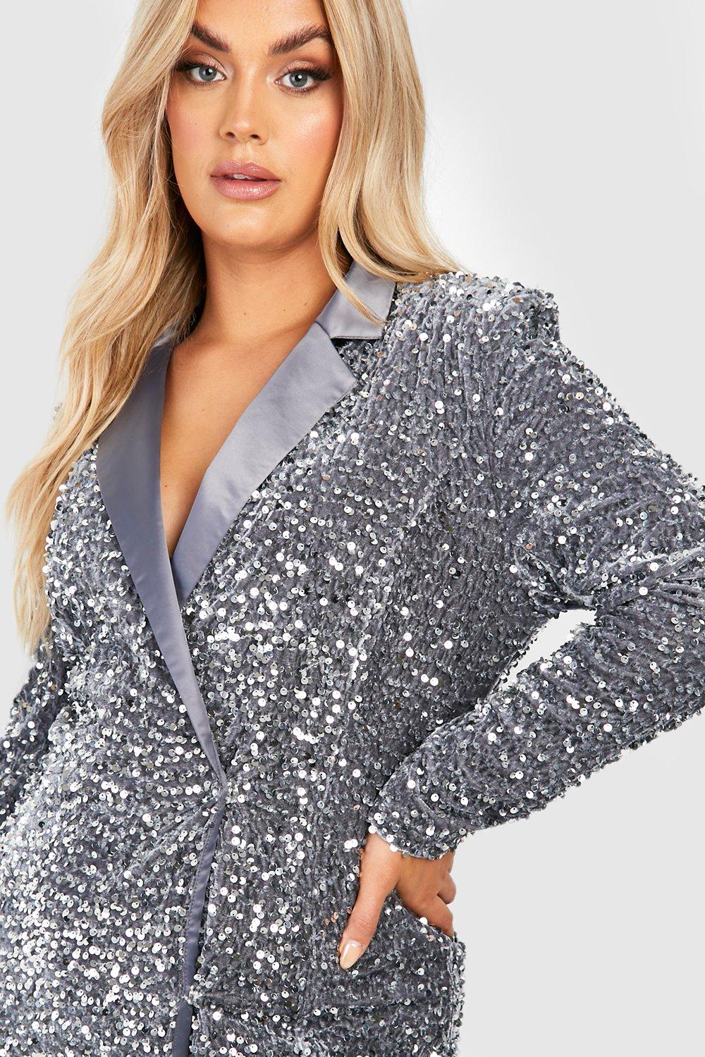 Sequin dress hotsell with blazer