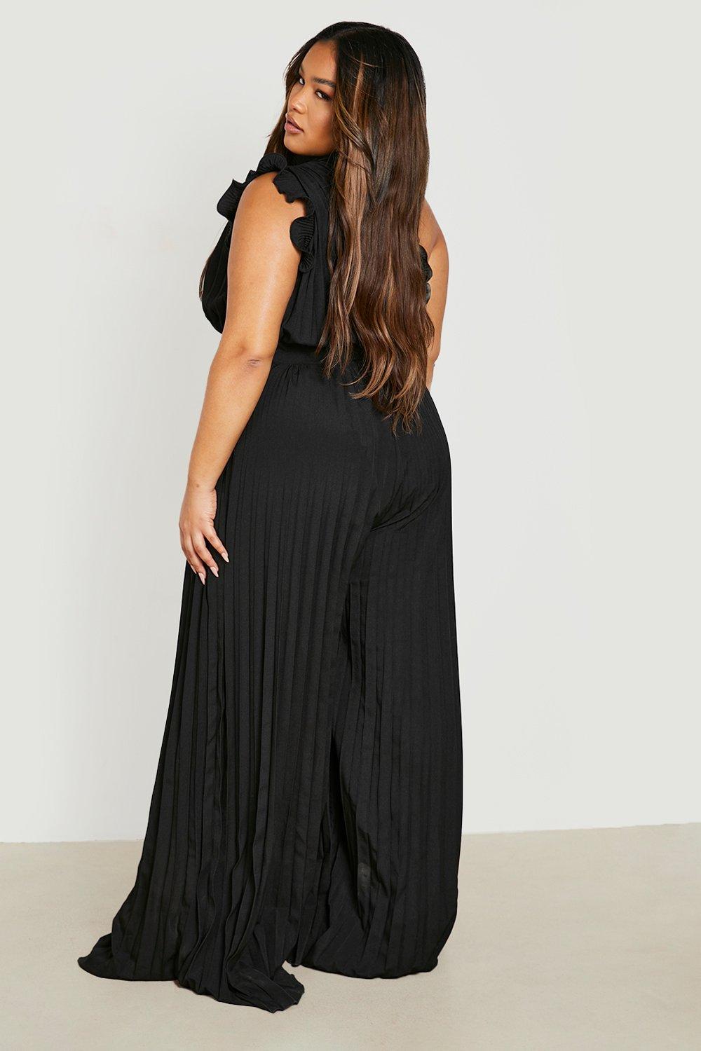 Boohoo best sale pleated jumpsuit