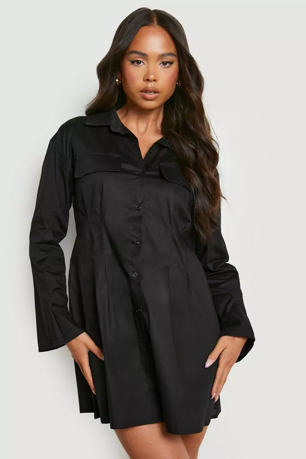Cinched waist shirt dress 2025