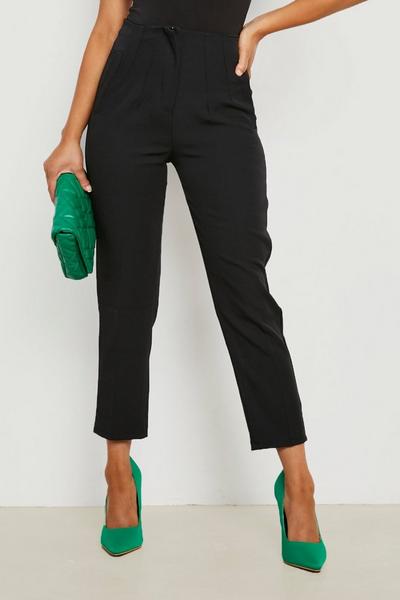 boohoo black Petite Seam Detail Pocket Tailored Trouser