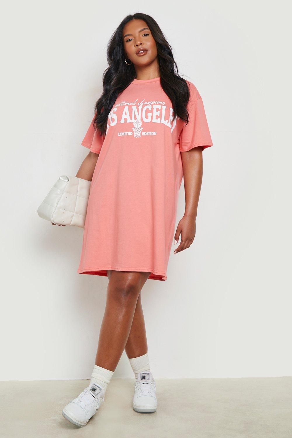 Coral t shirt dress sale