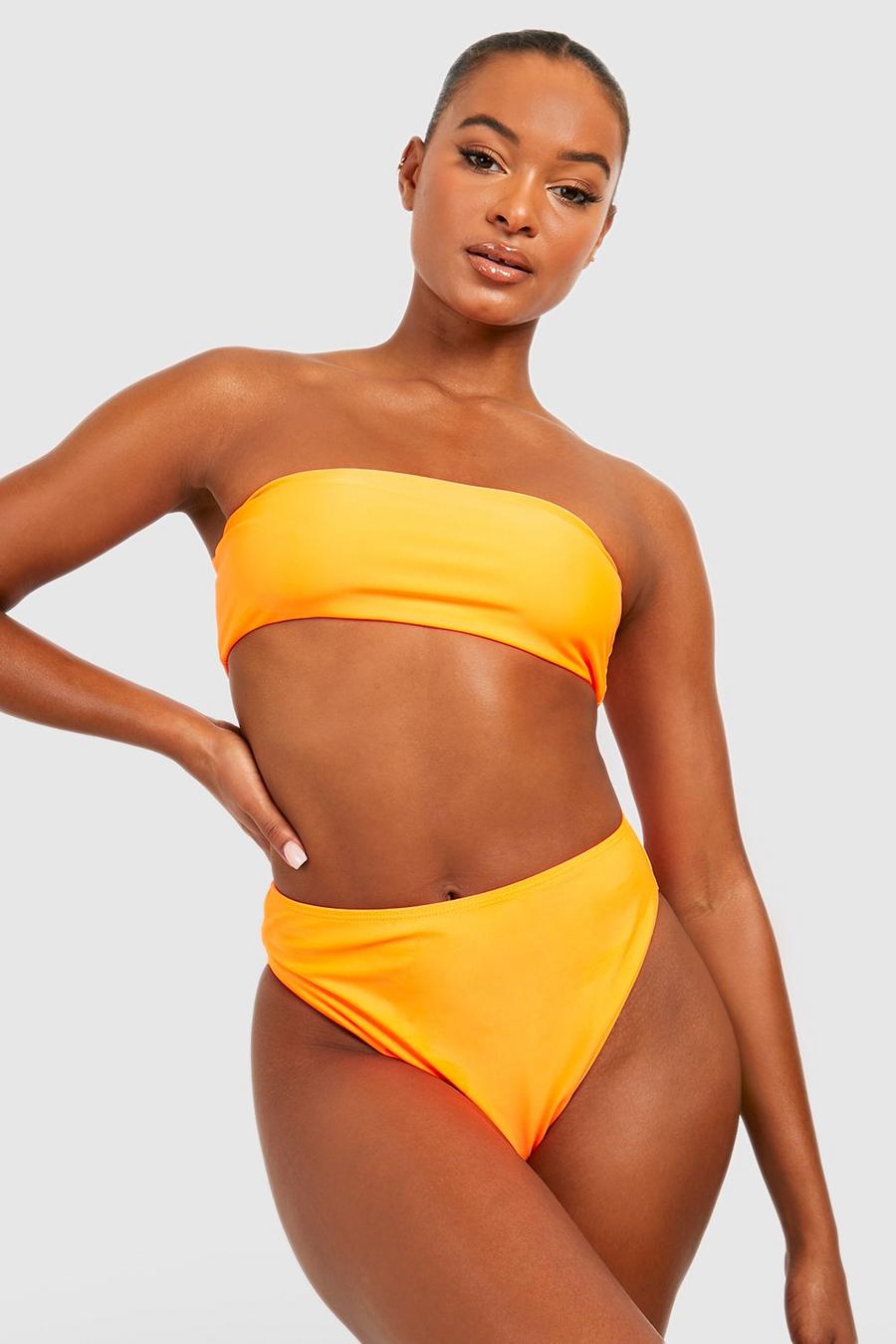 Orange Tall Bandeau Bikini Top