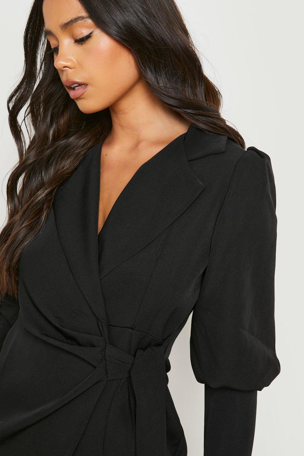 Boohoo tie clearance side blazer dress