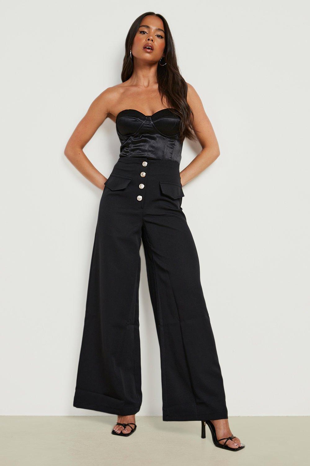 WIDE WAISTBAND TROUSERS WITH 3 BUTTONS