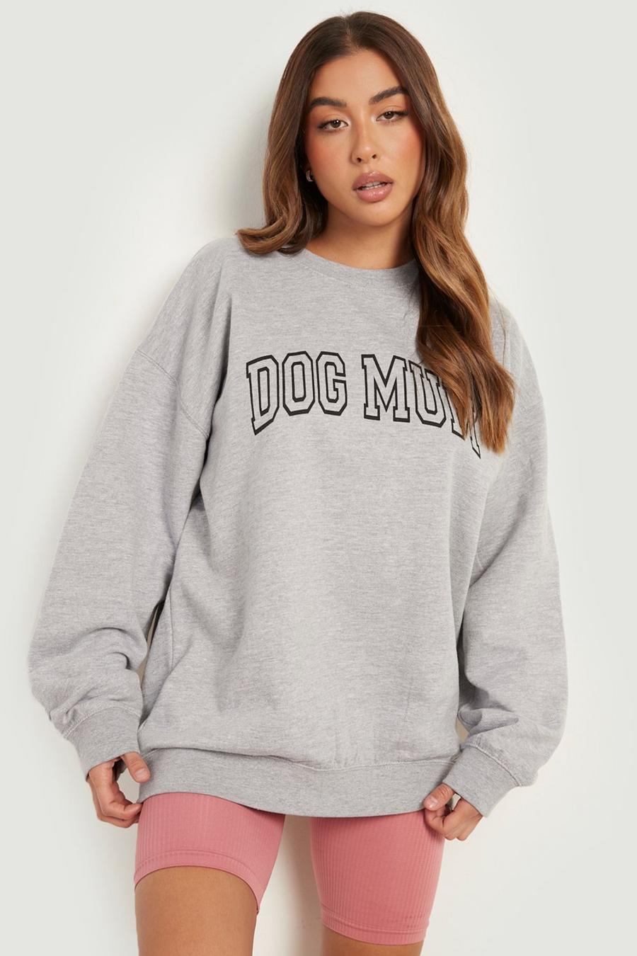 Grey marl Dog Mum Printed Sweater image number 1