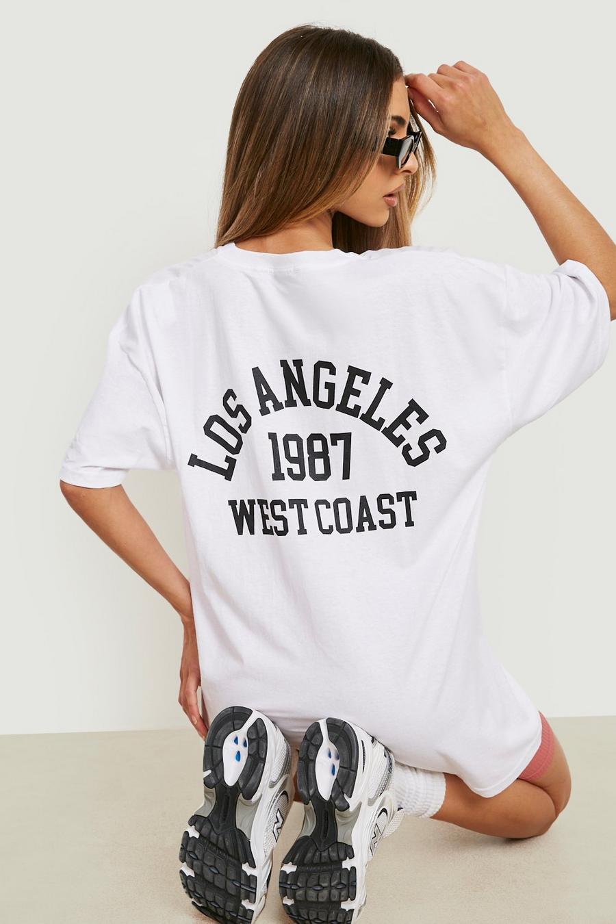 T-Shirt mit Los Angeles Slogan Print, White image number 1