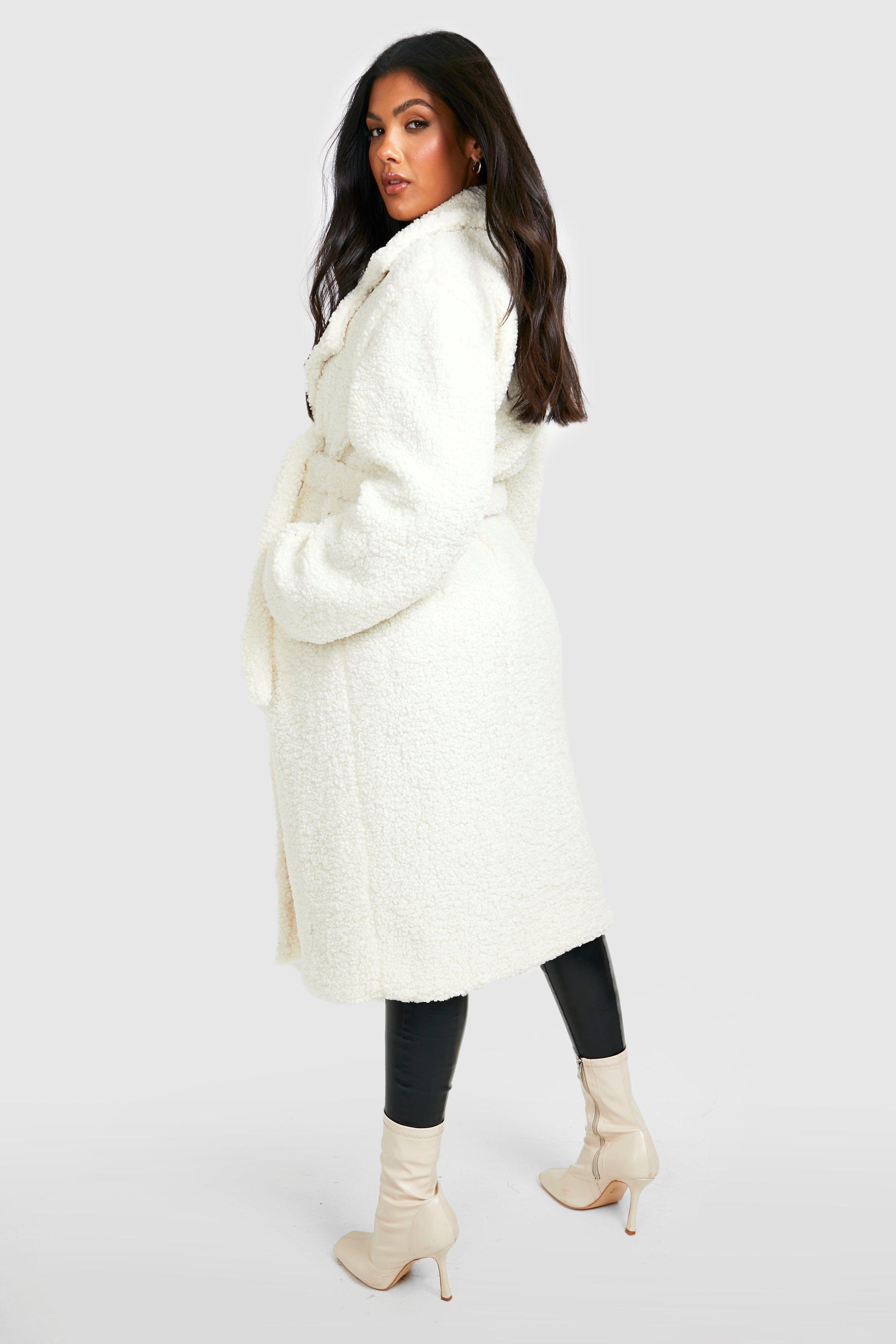 White oversized 2025 teddy coat