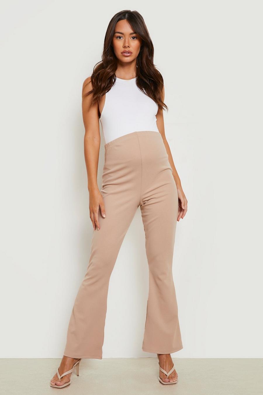 Stone beige Maternity Tailored Flare Trouser