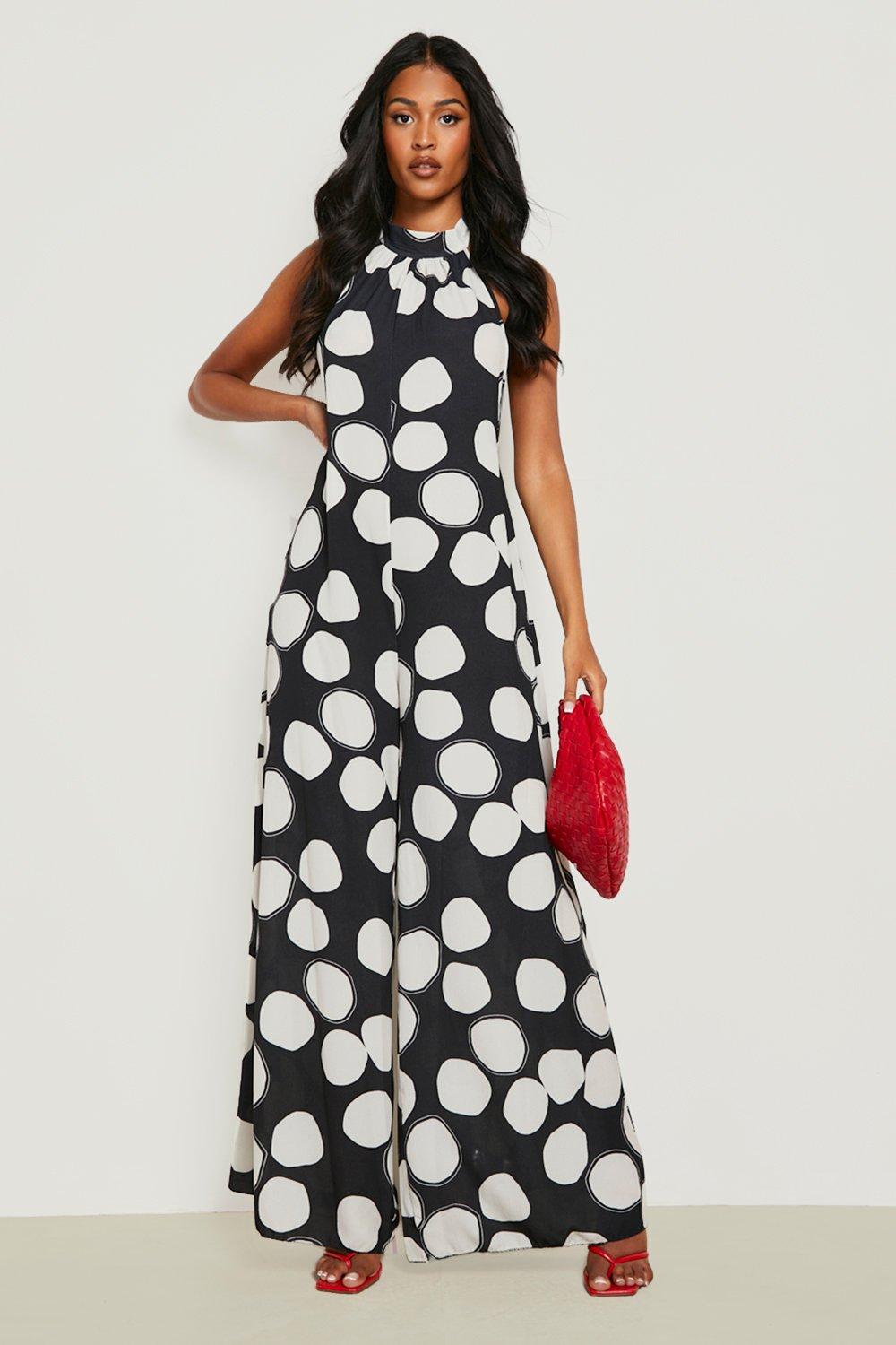 Boohoo polka hot sale dot jumpsuit