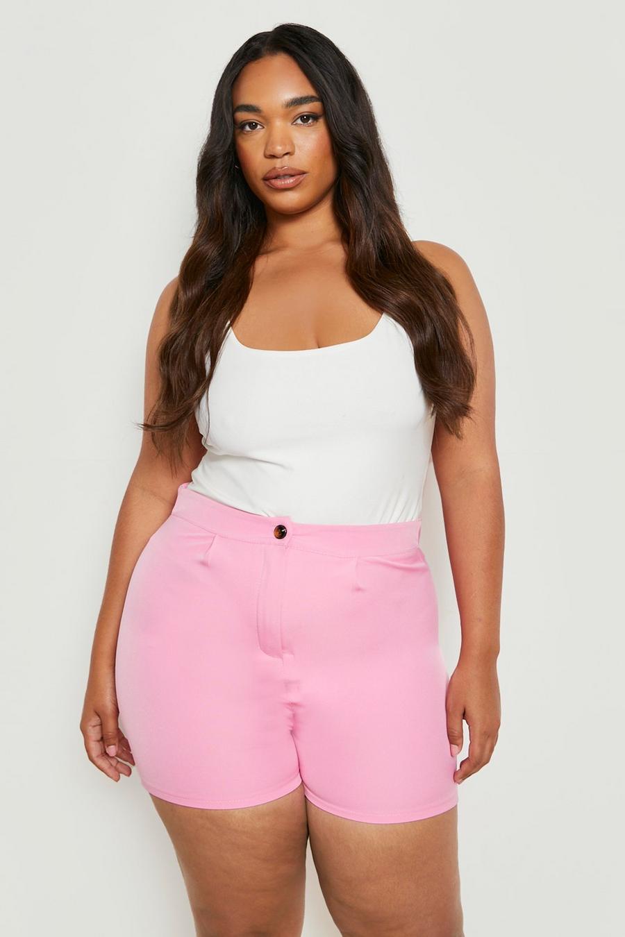 Baby pink rosa Plus Woven Tailored Shorts