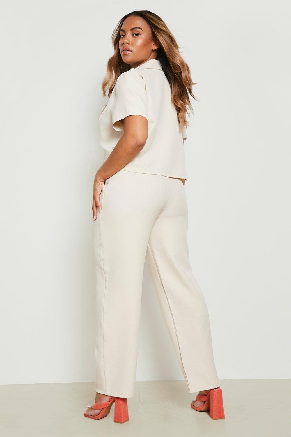 Plus size sale off white pants