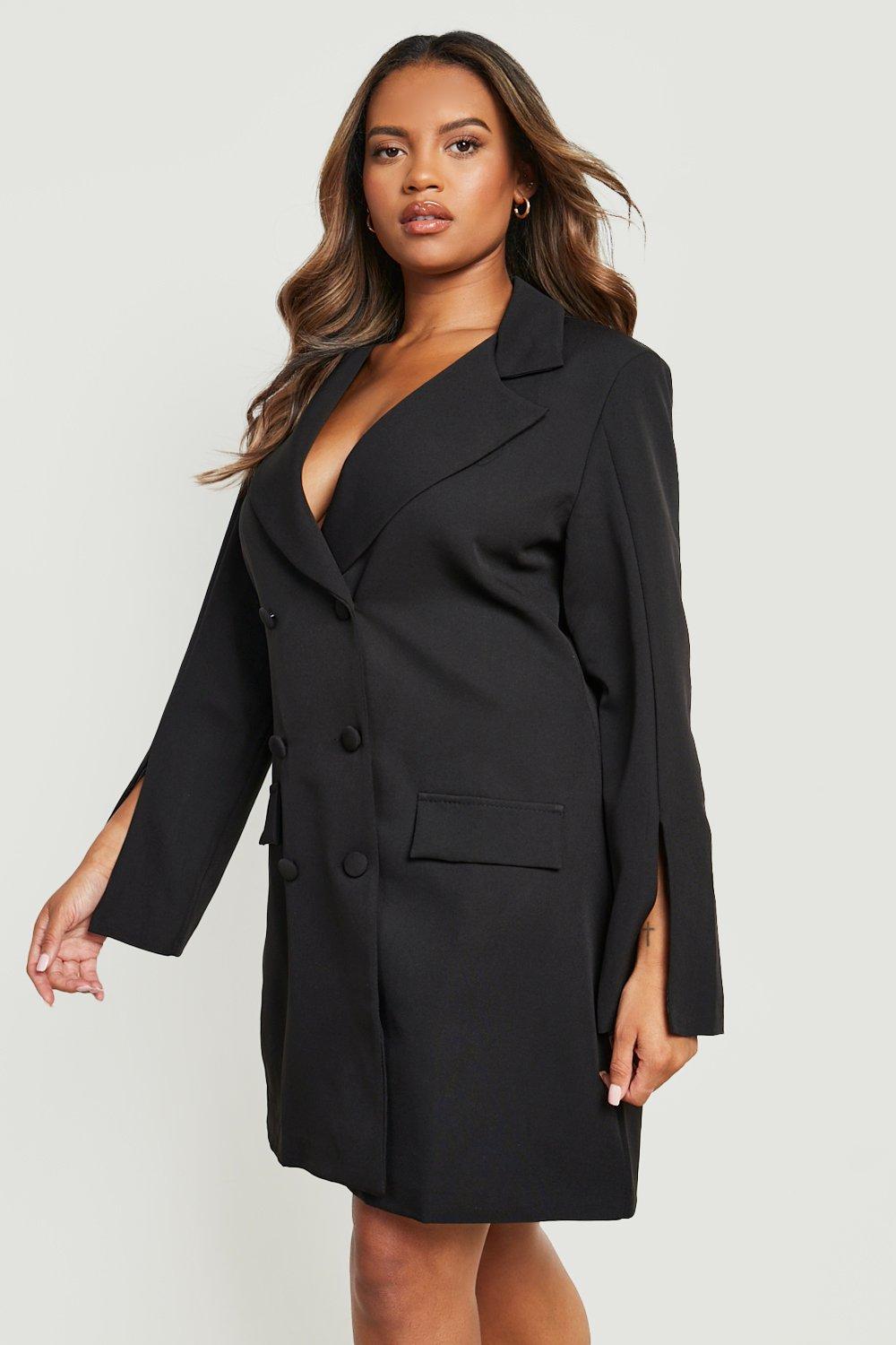 Double breasted blazer dress plus size sale