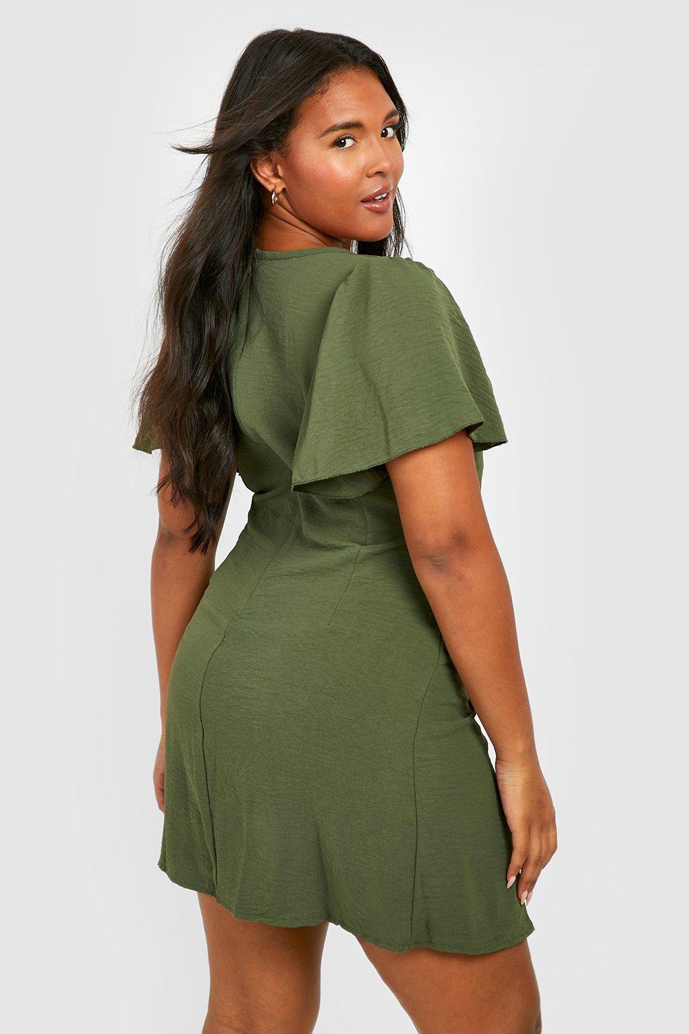 ASOS DESIGN wrap mini dress with ruched waist