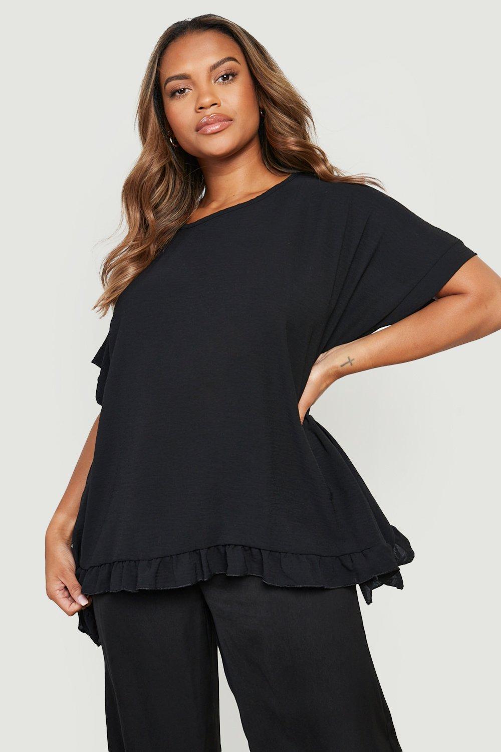 Oversized store ruffle top