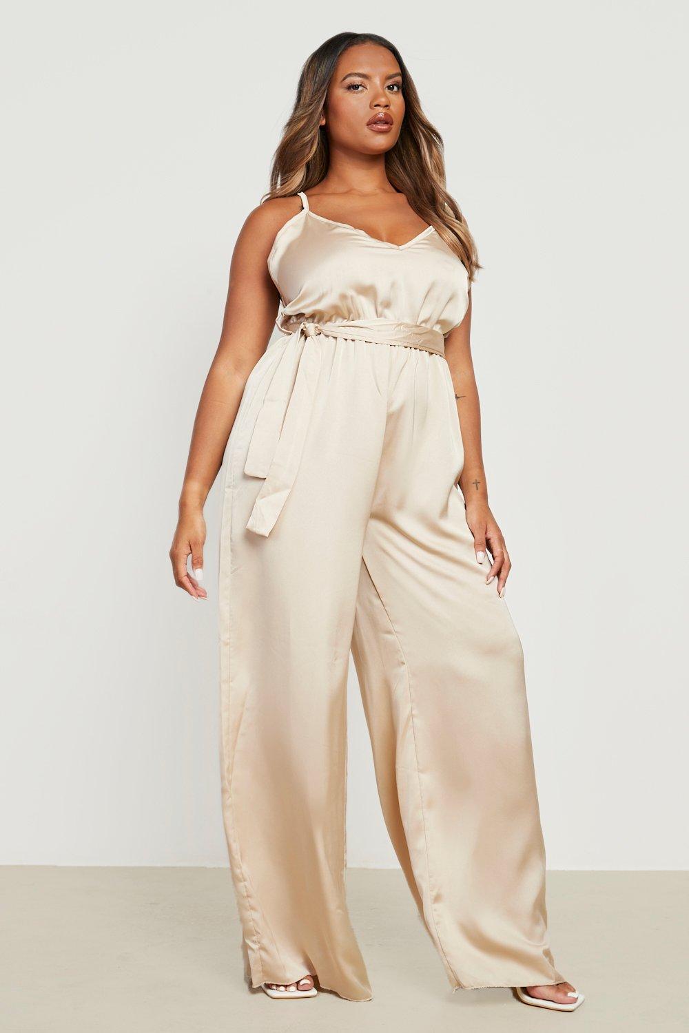 NEXT Satin Belted Wide Leg Jumpsuit 2024