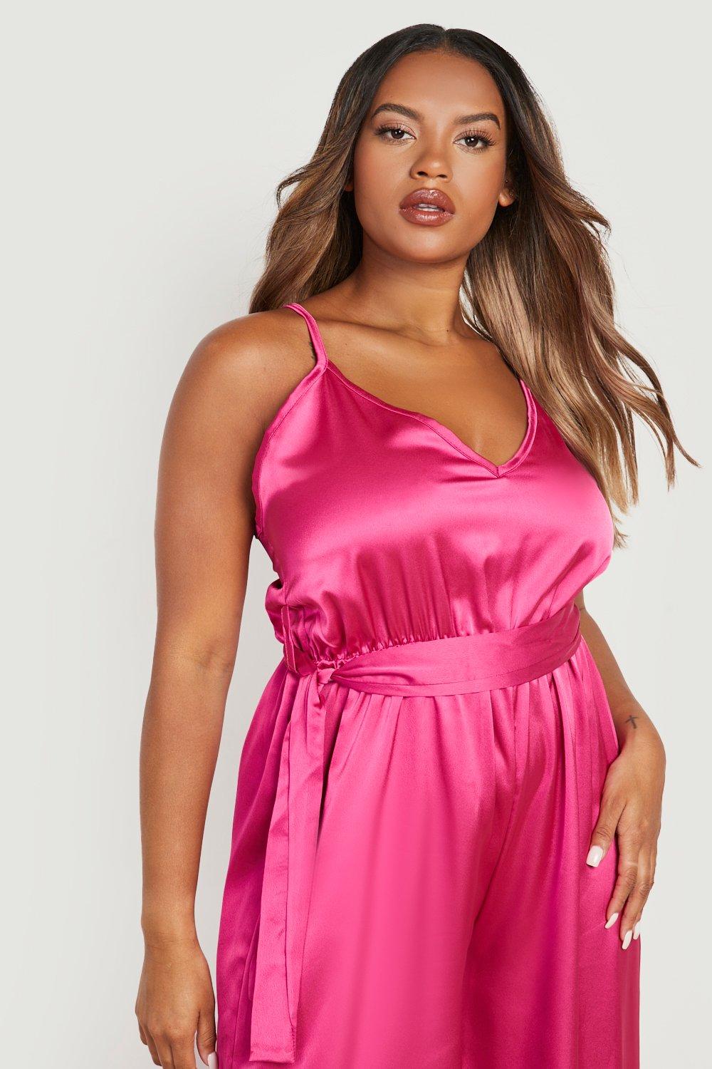 Plus size cheap fuchsia jumpsuit