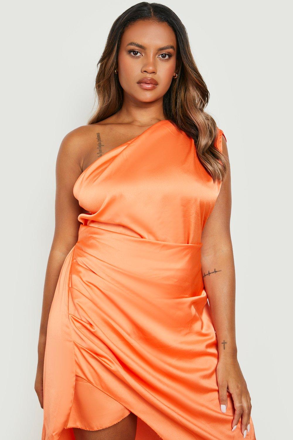 Boohoo orange dress hotsell