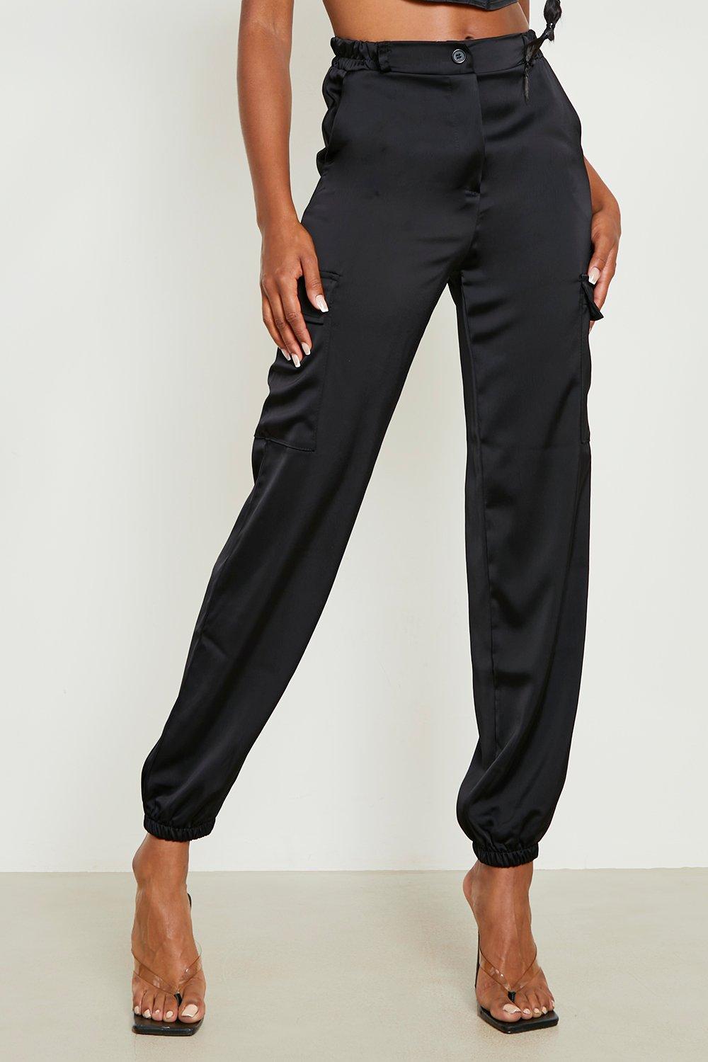 Women's Tall Premium Satin Cargo Cuffed Trousers