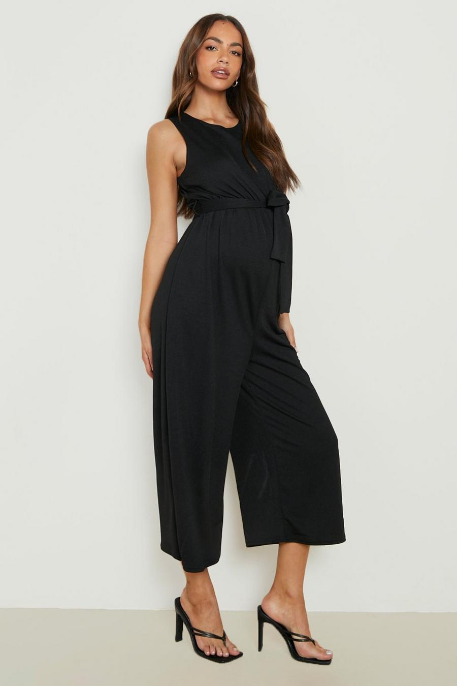 Maternité - Combinaison jupe-culotte de grossesse à ceinture, Black image number 1