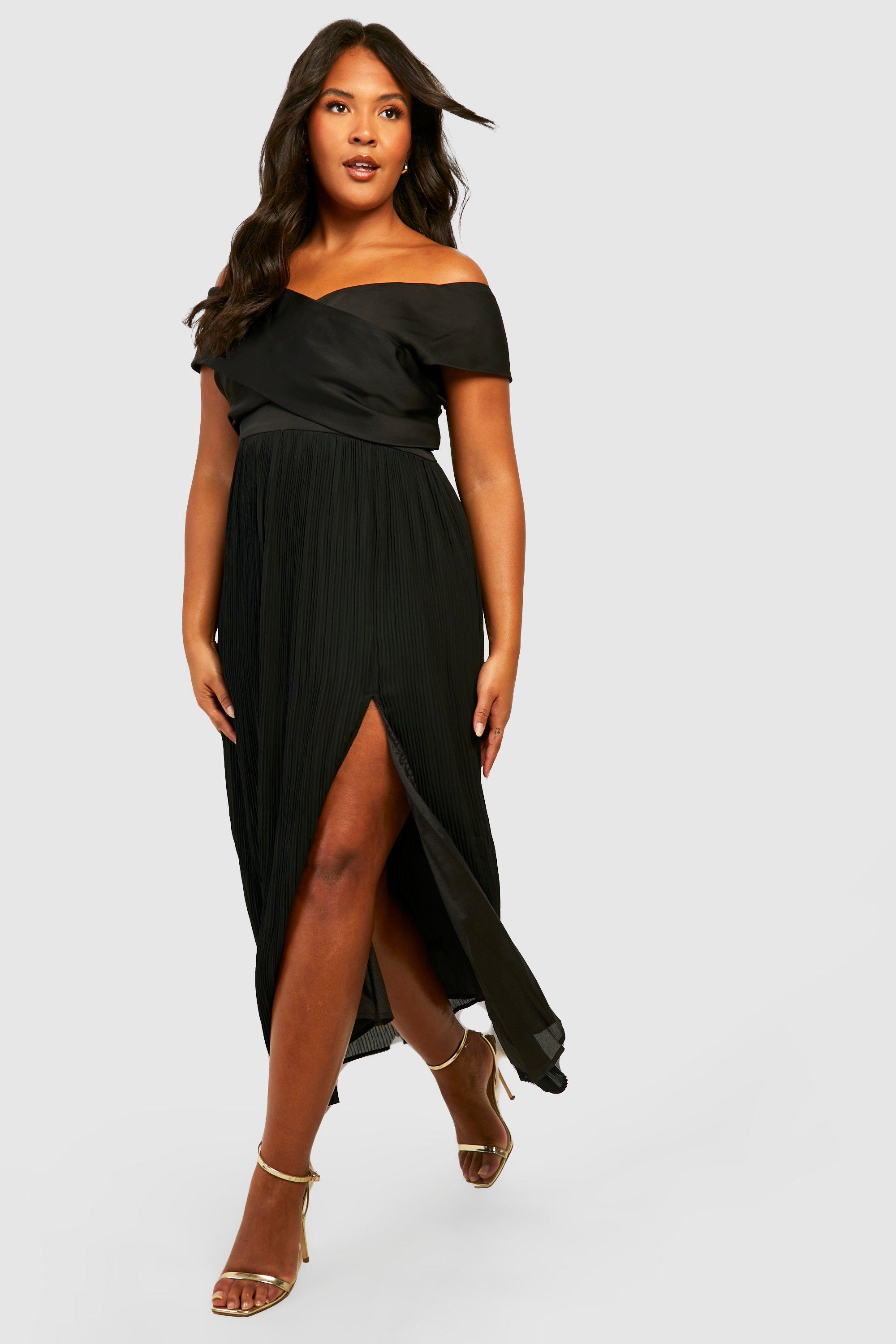 Bardot pleated hot sale dress