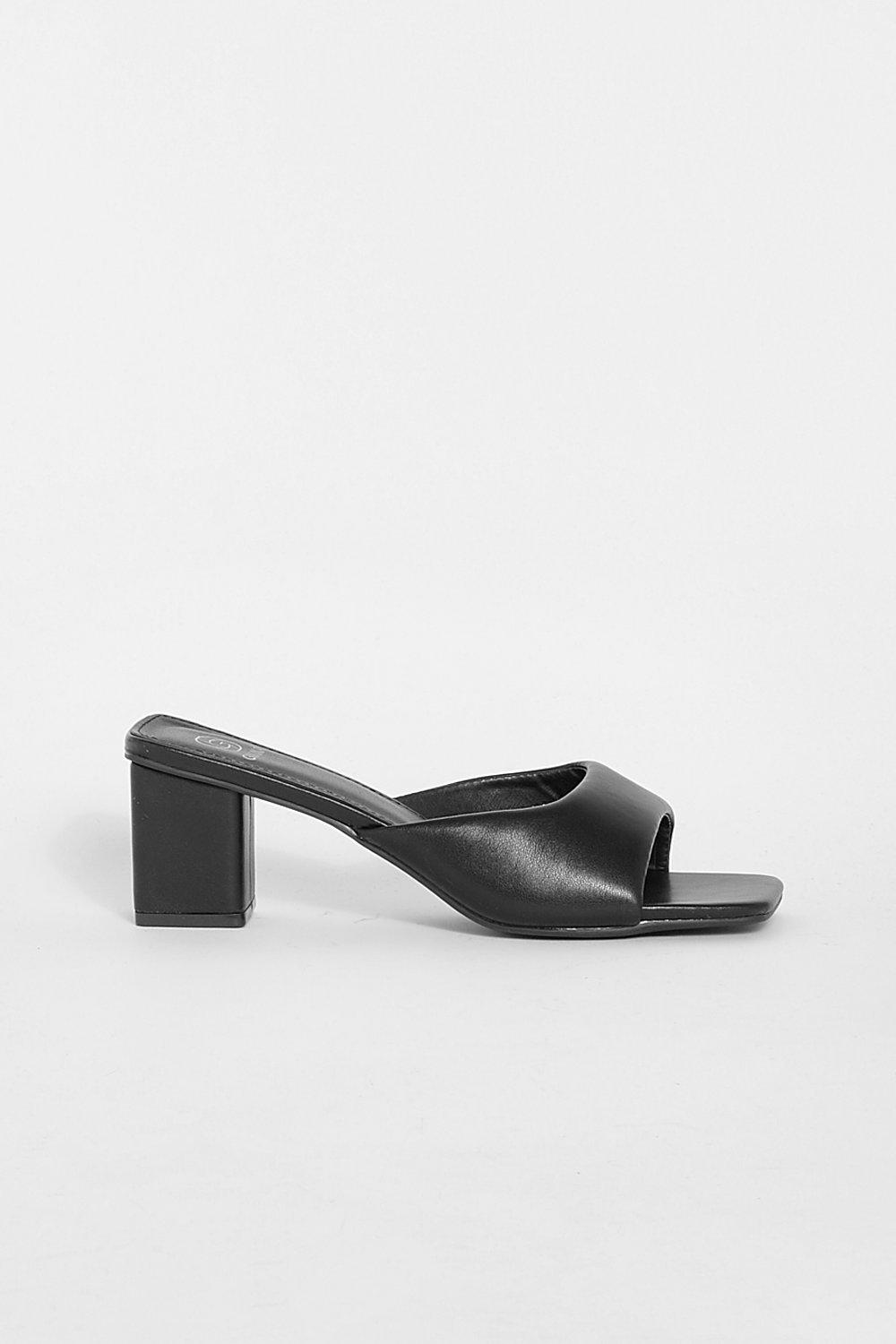 Low black online mules