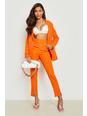 Peach orange Kostymbyxor i slim fit med knappar