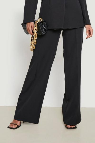 boohoo black Relaxed Fit Wide Leg Tailored Trousers