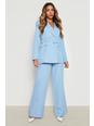 Pastel blue Relaxed Fit Wide Leg Tailored Trousers