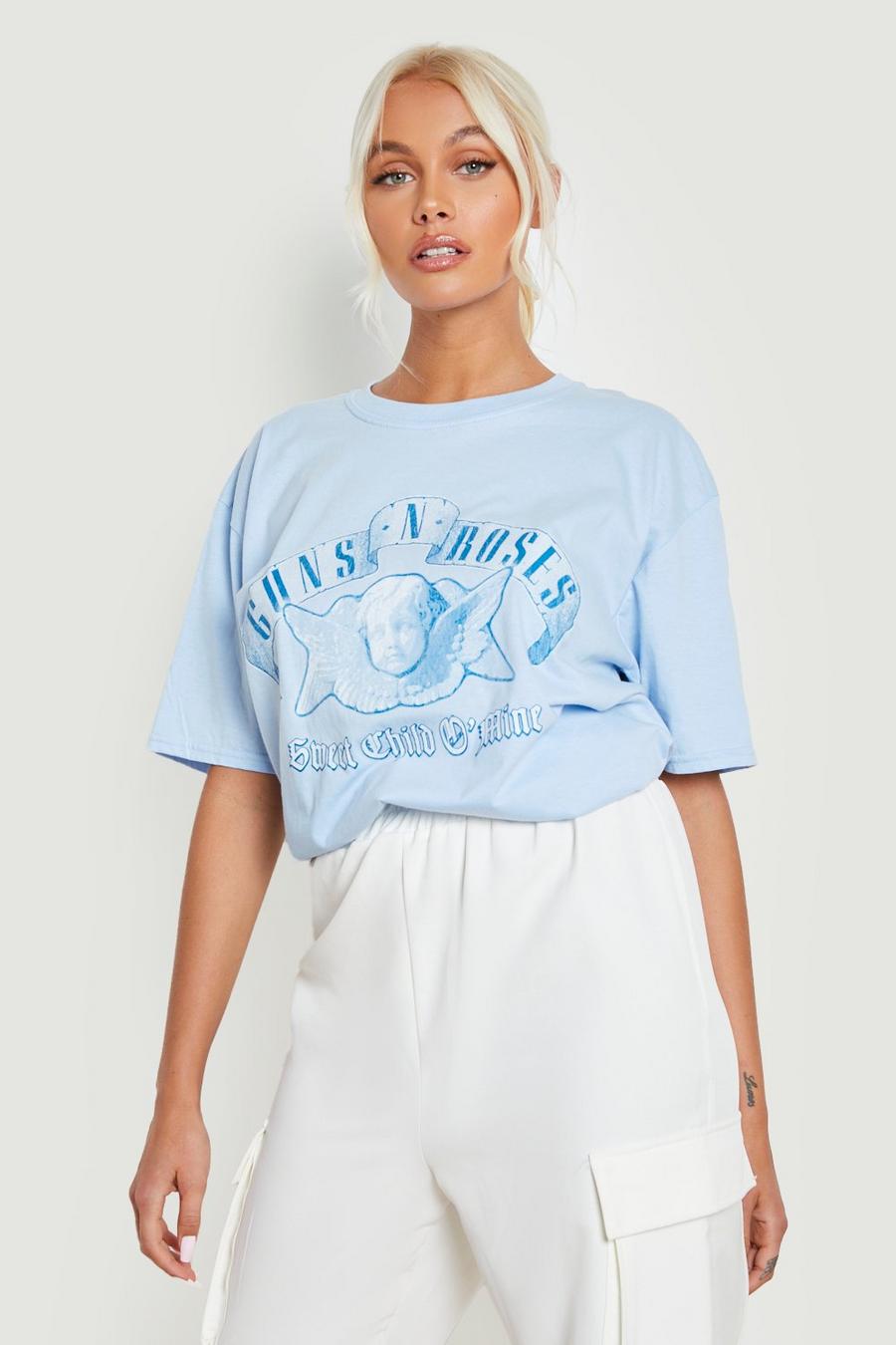 Light blue Guns N Roses Licensed Oversized T-shirt image number 1