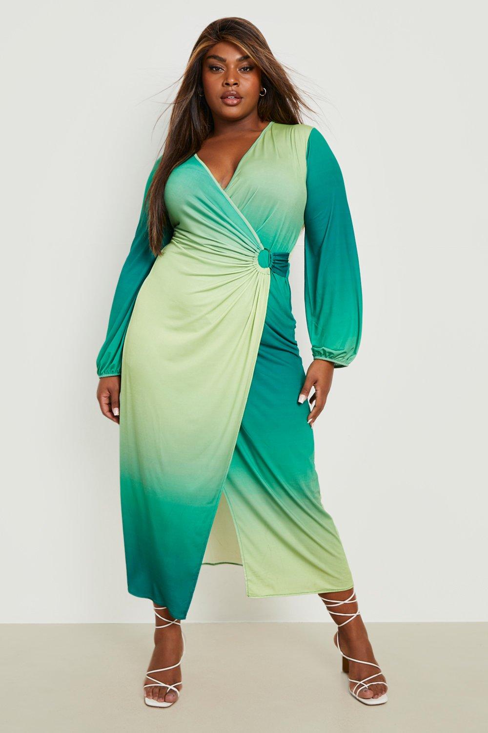 Plus size 2024 green dress uk