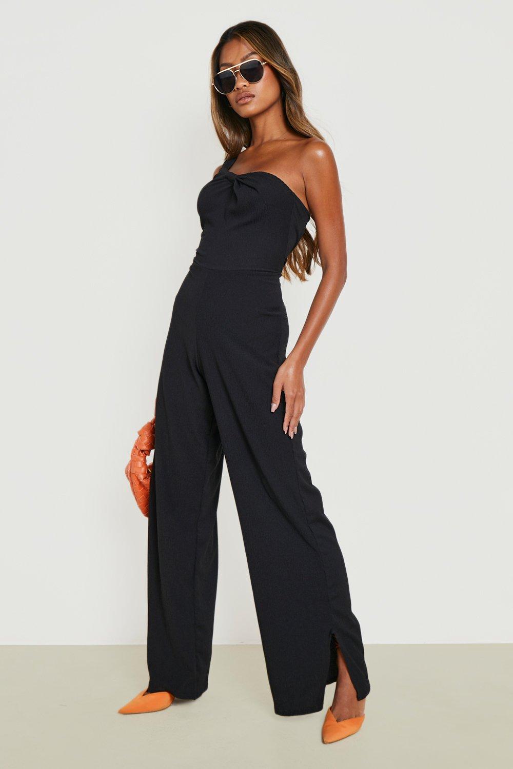 Tailored Draped Tie Waist Straight Leg Jumpsuit