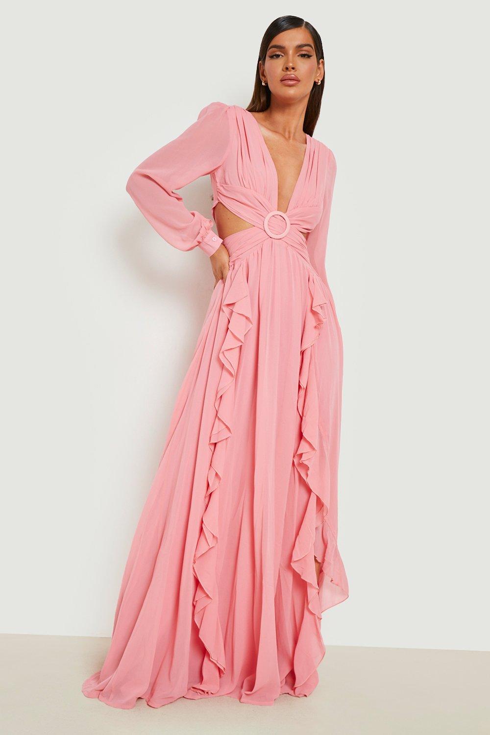 Pink 2024 chiffon maxi