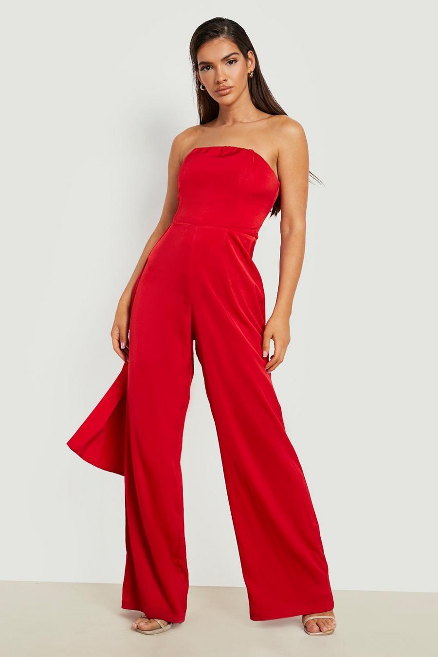 Women's Satin Bandeau Wide Leg Jumpsuit | Boohoo UK