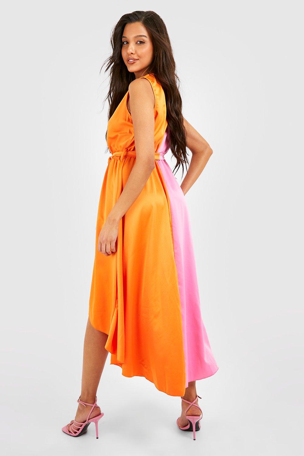 Orange dress outlet boohoo