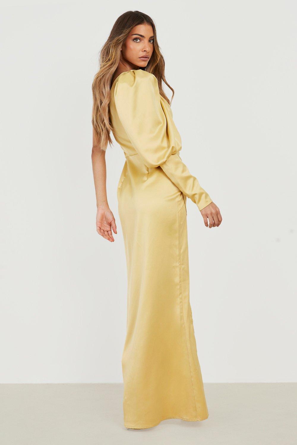 One Shoulder Side Split Maxi Dress