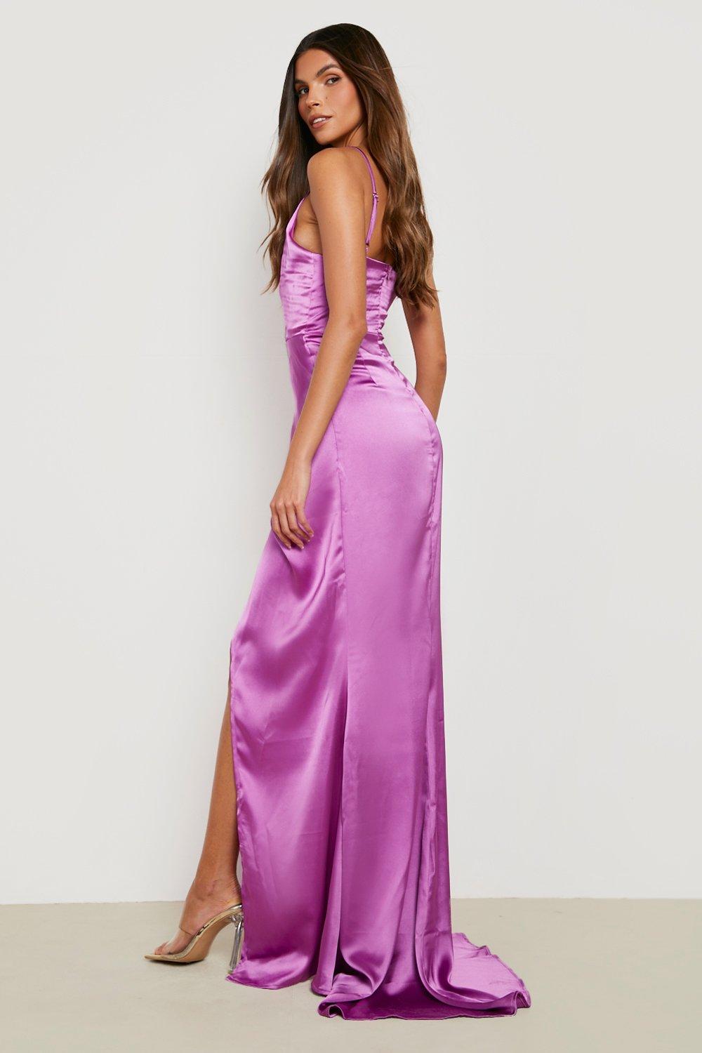 Satin Strappy Wrap Detail Maxi Dress | boohoo