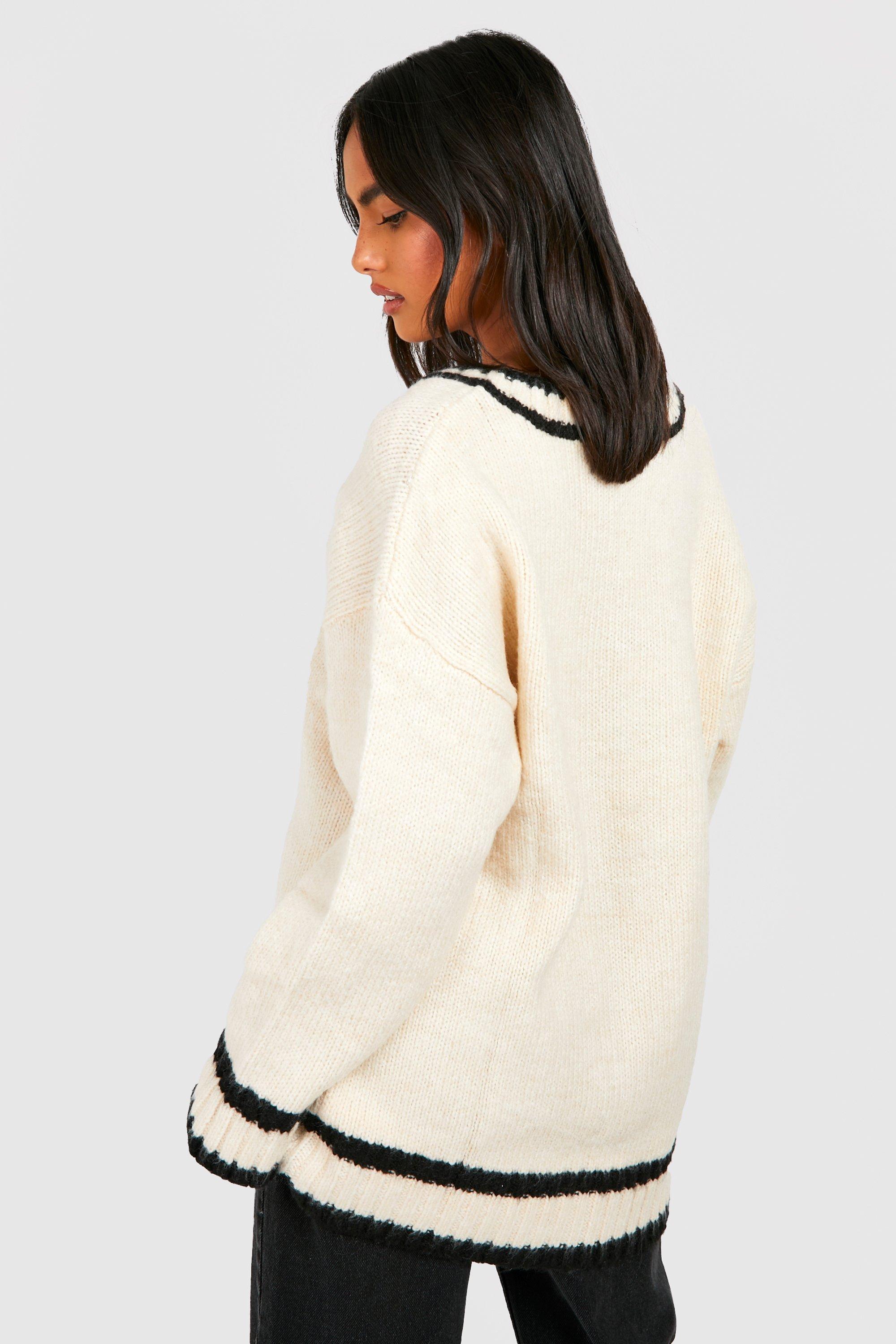 Deep V Knitted Cricket Sweater